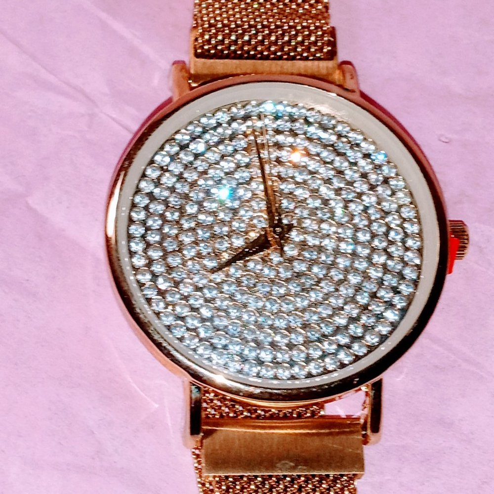 Fabulous adjustable diamond rhinestone watch